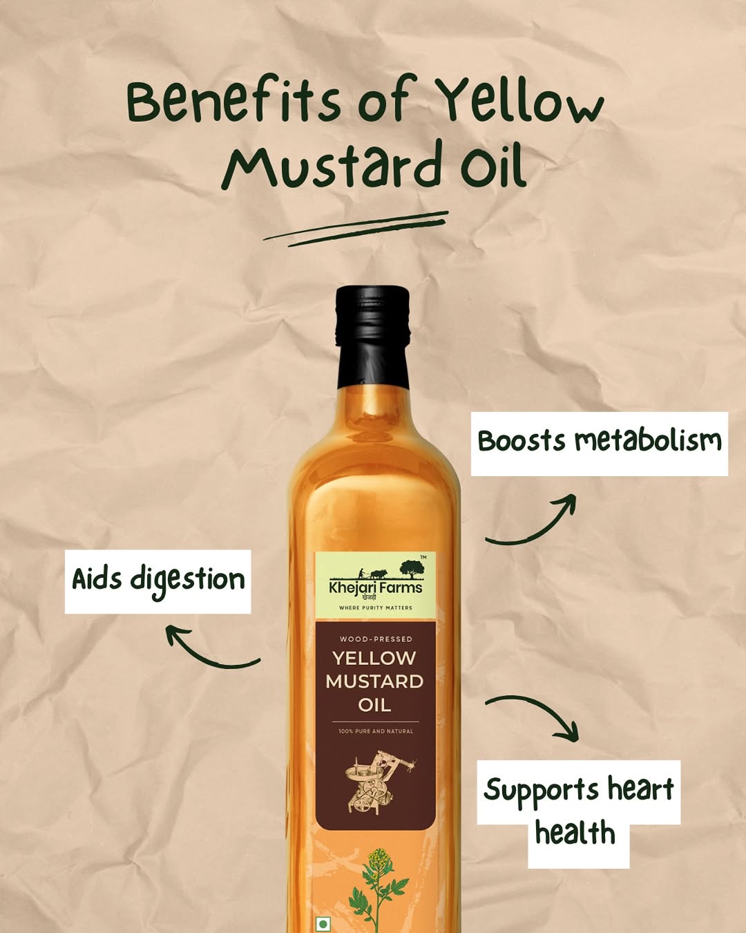 Cold Pressed Yellow Mustard Oil