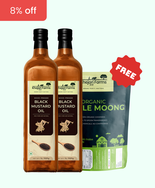 Black Mustard Oil (2L) + Free Organic Whole Moong (500g)