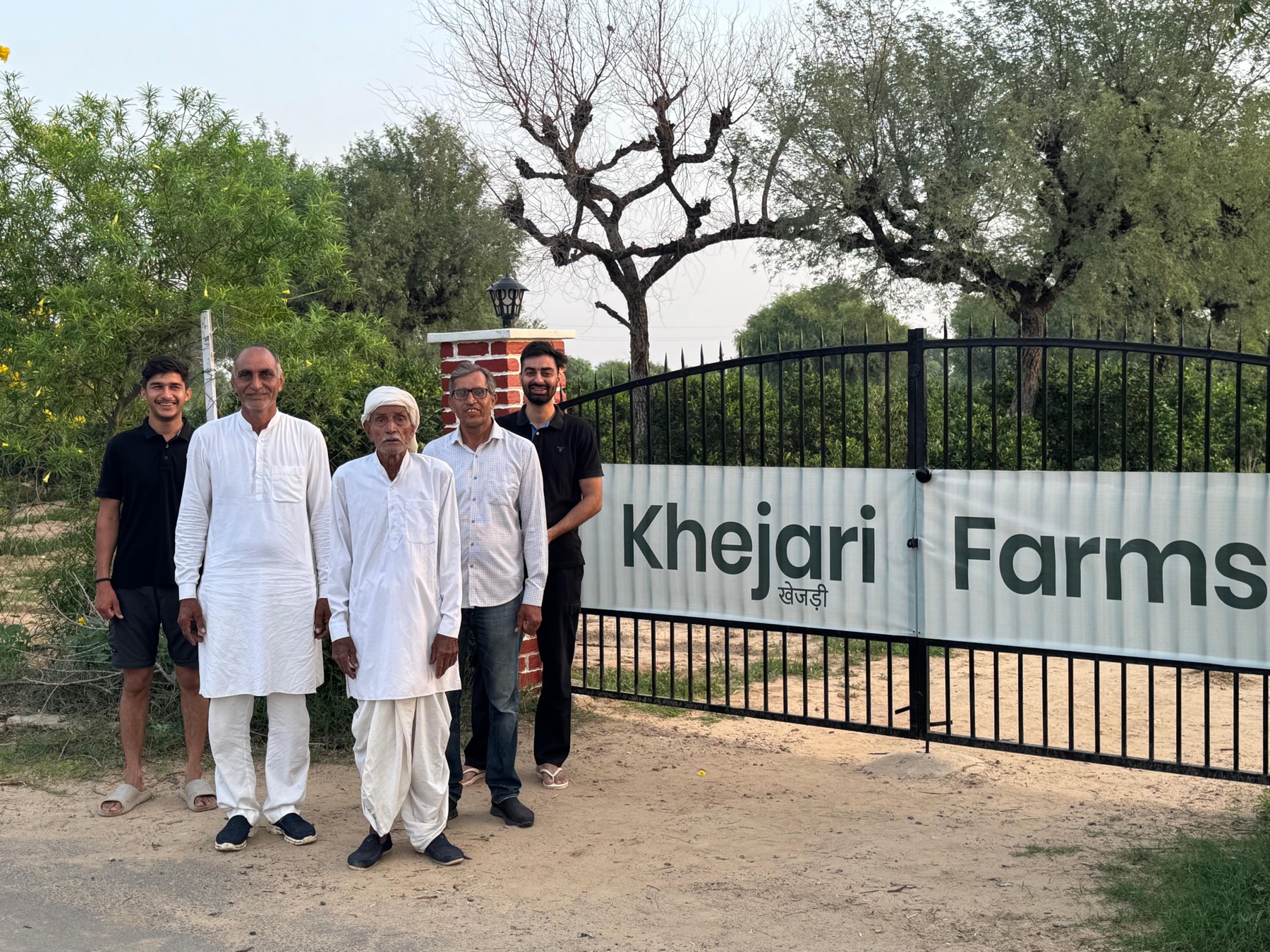The Khejari Farms family on their farm